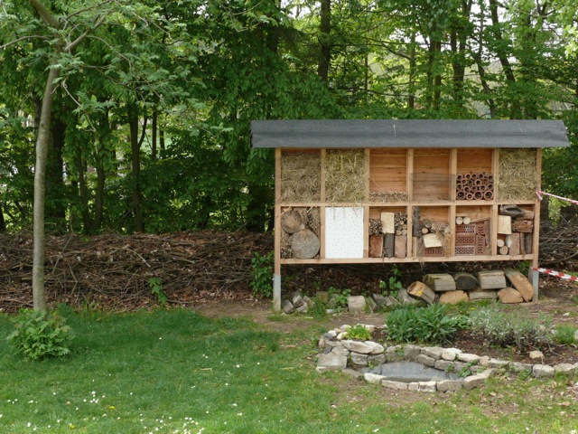 Benjes-Hecke und Insektenhotel